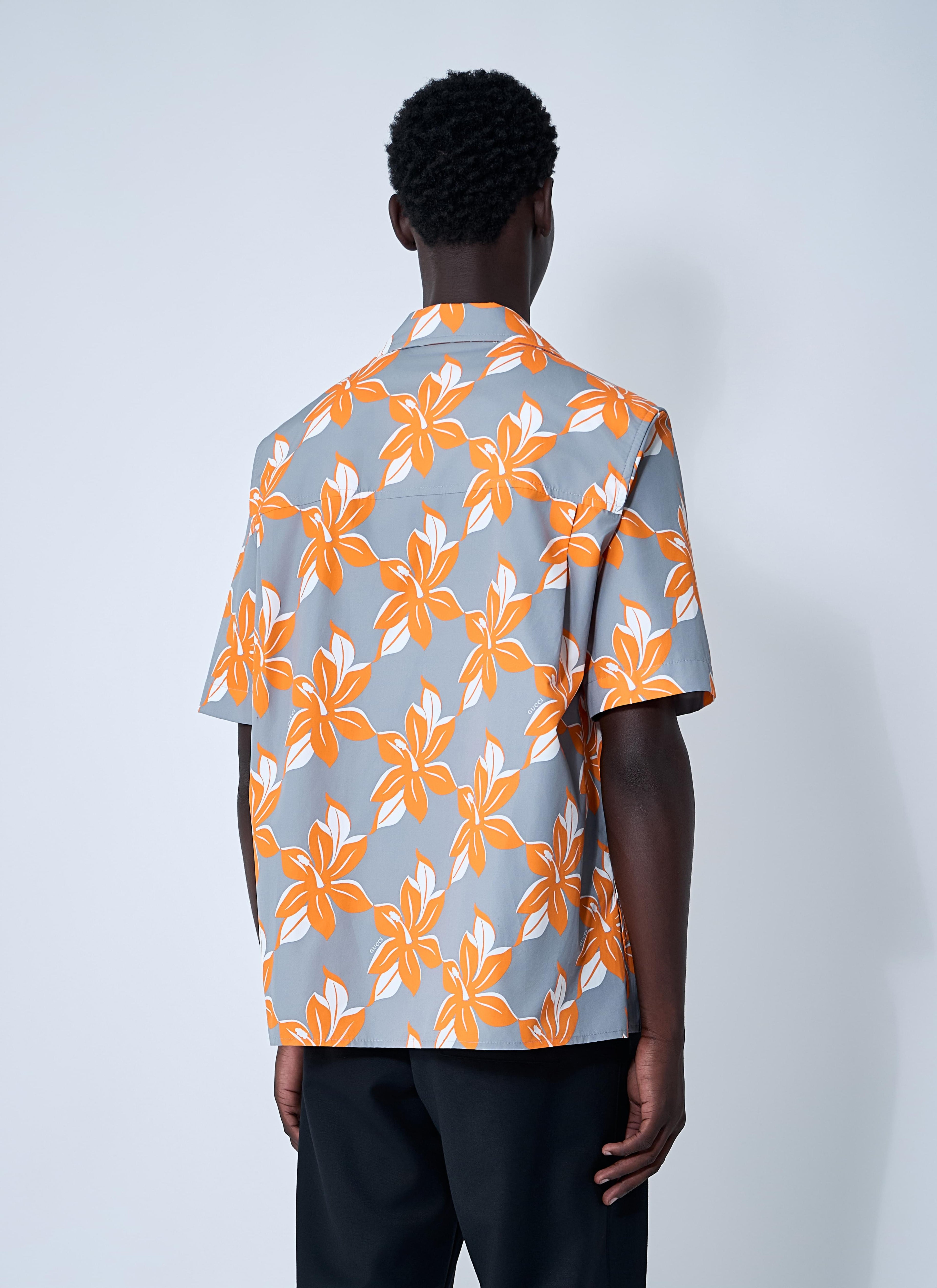 Gucci Men Printed Cotton Poplin Shirt