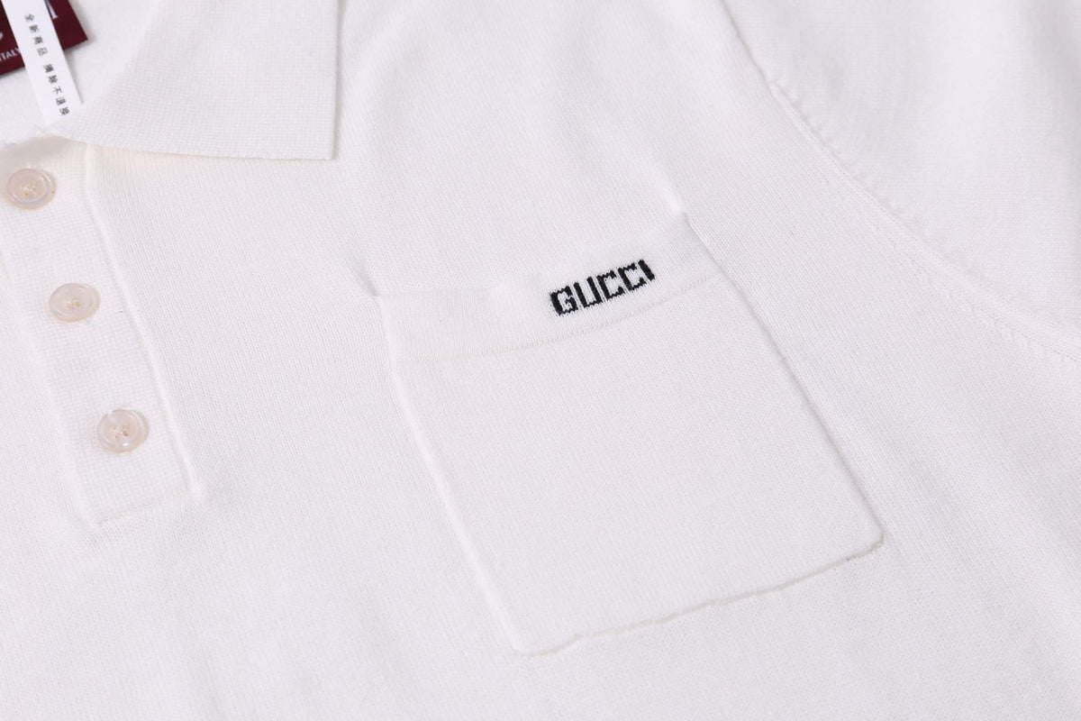 Gucci Collar T-Shirt - Premium Cotton White Tee