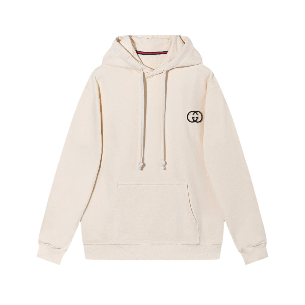 Gucci Cotton jersey hooded sweatshirt Beige