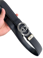 GUCCI Embellished coated-canvas and leather belt 'Black'
