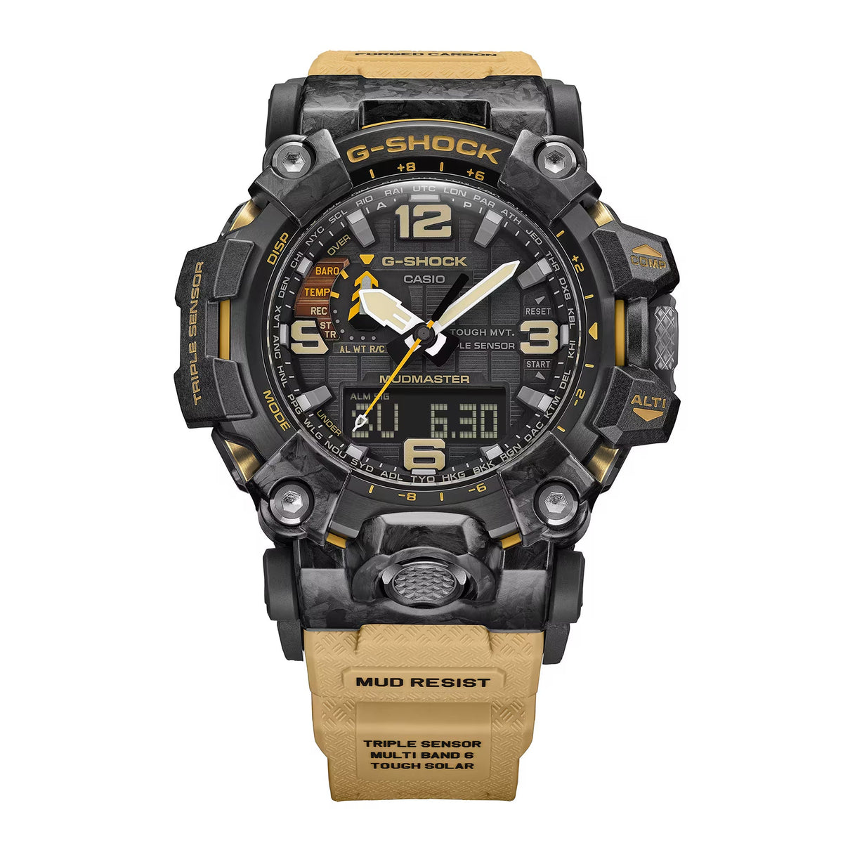 Casio G-Shock Mudmaster Tough Solar Triple Sensor Carbon Core Guard Watch - GWG-2000-1A5DR
