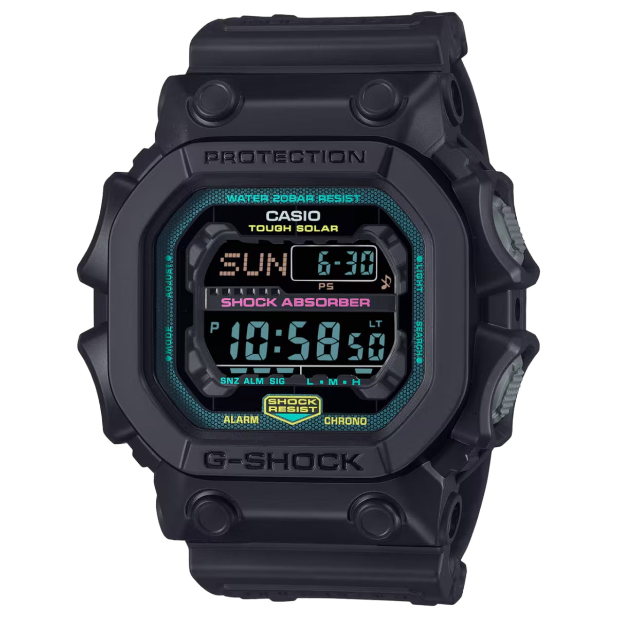 Casio G-SHOCK Men's Black Dial Digital Watch Black Resin Strap Solar Powered King of G Multi Fluorescent - GX-56MF-1DR