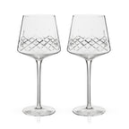 Admiral Crystal Burgundy Wine Glasses, Set of 2