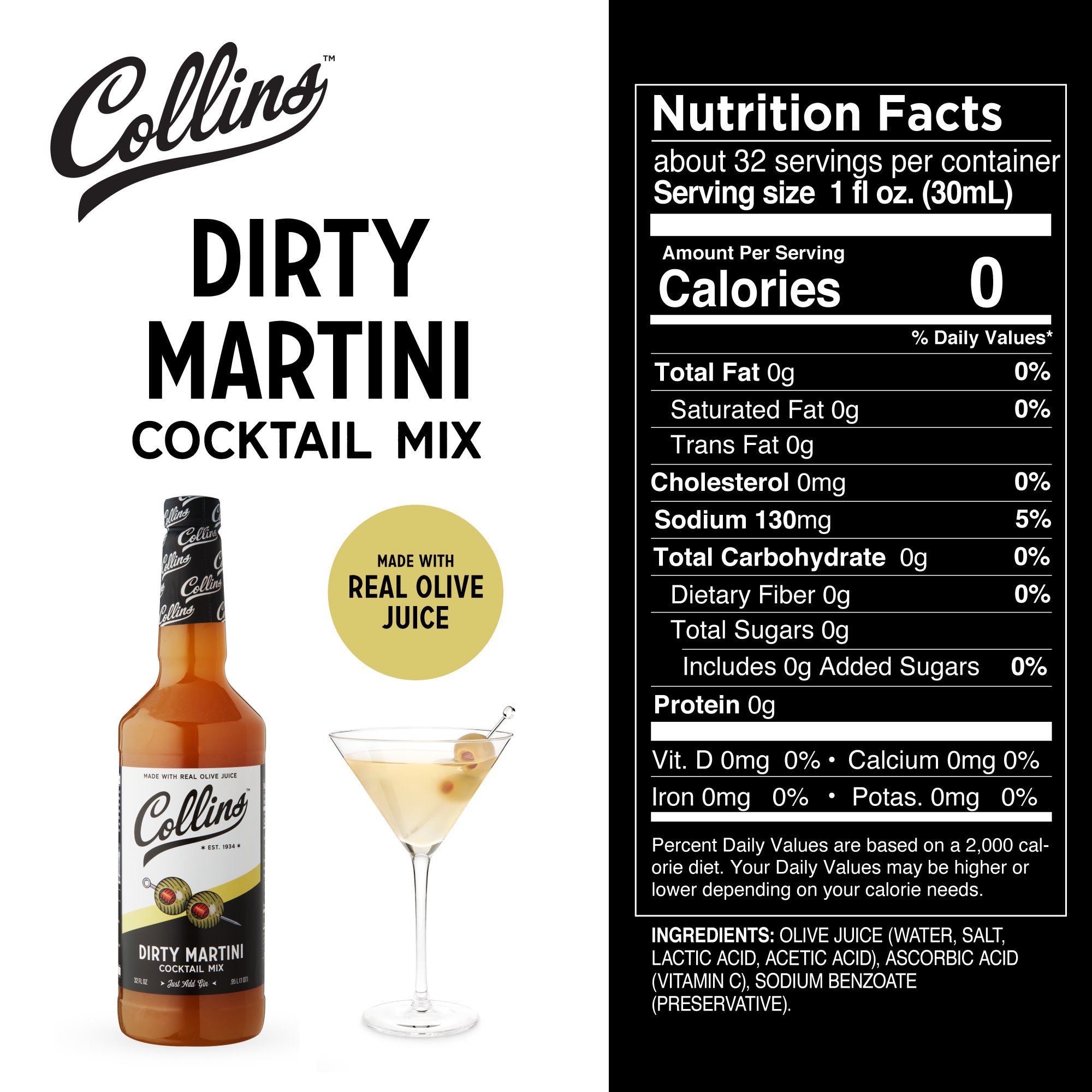 Dirty Martini Cocktail Mix 32 oz