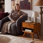 Laden Handcrafted Solid Wood Nightstand