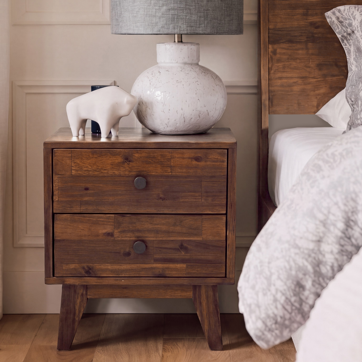 Silvia Solid Wood Nightstand