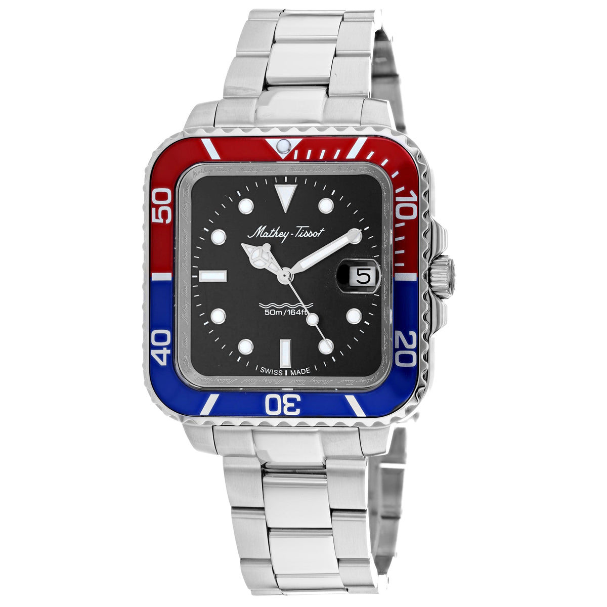 Mathey Tissot Men's Vintage Square Black Dial Watch - H902QAR