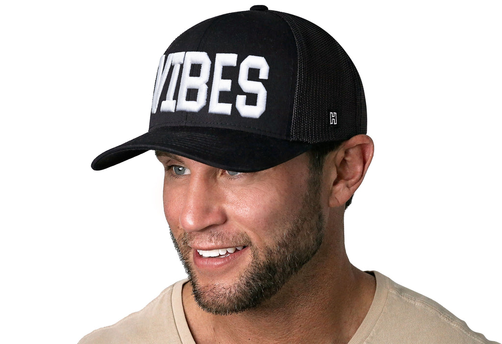 VIBES Trucker Hat  |  Black Good Times Snapback
