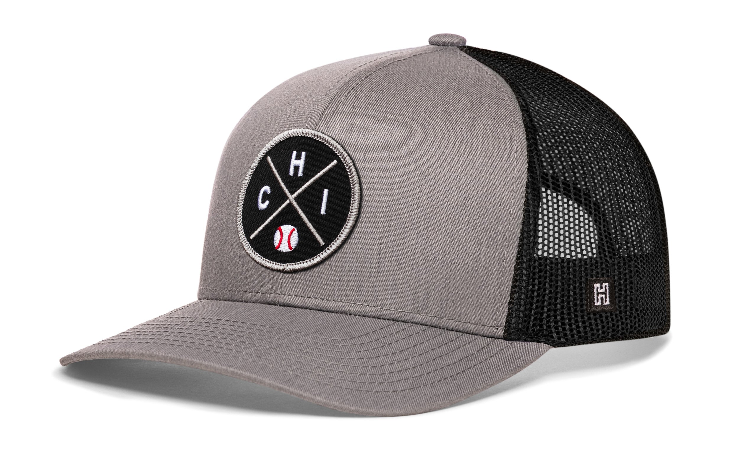 Chicago Trucker Hat  |  Silver CHI X Baseball Snapback