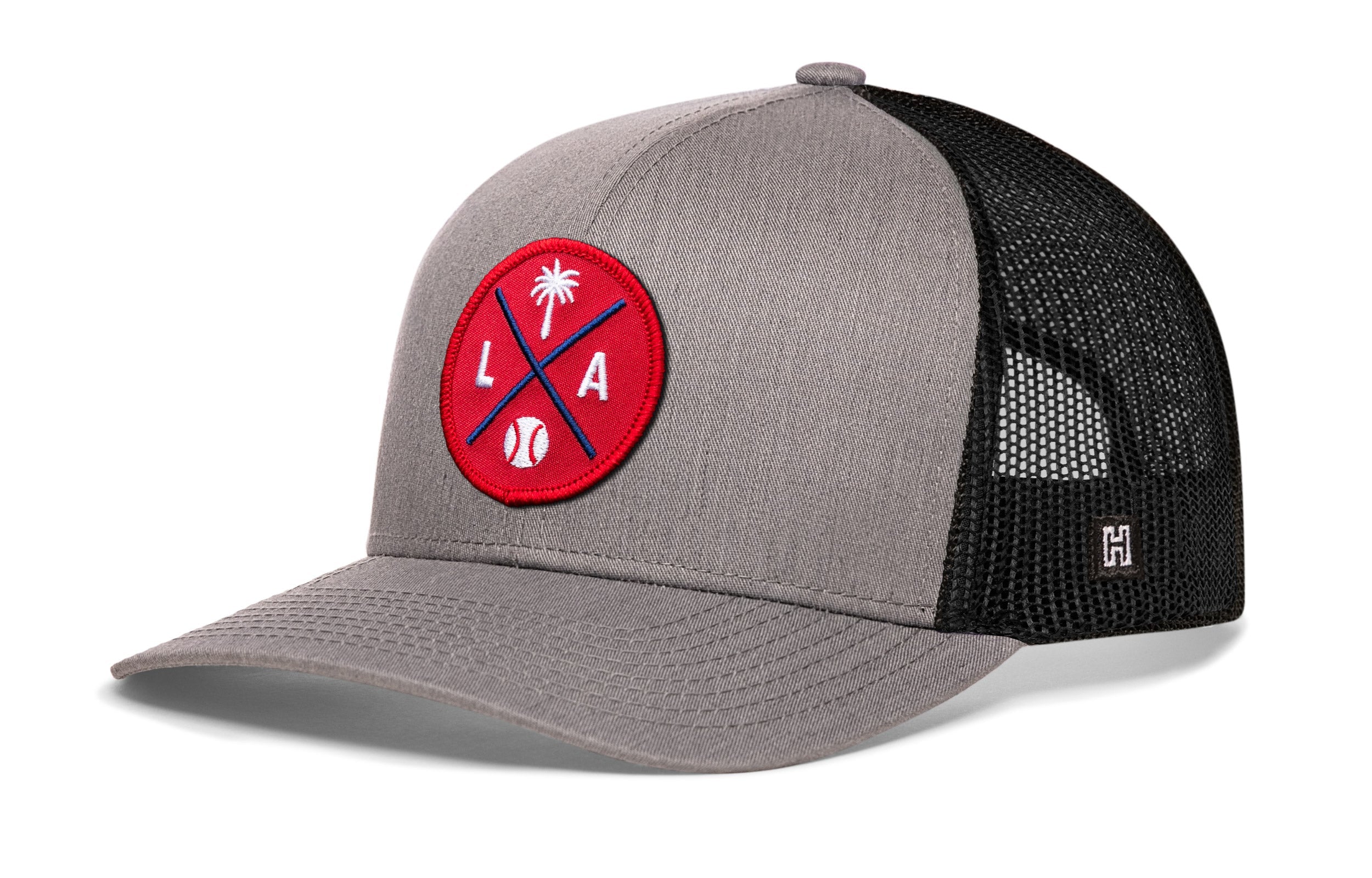 Los Angeles Baseball Trucker Hat  |  Red LA X Snapback