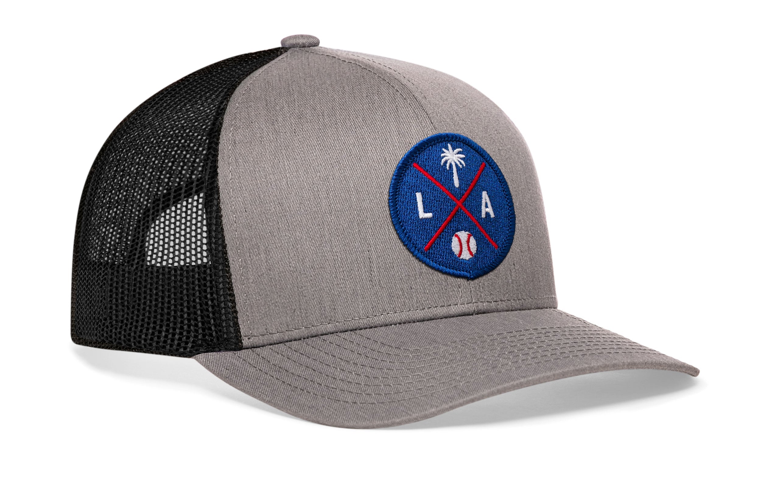 Los Angeles Trucker Hat  |  Blue LA X Baseball Snapback