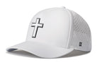 Cross Performance 5-Panel Hat  |  White PVC Christian Flexfit® Snapback