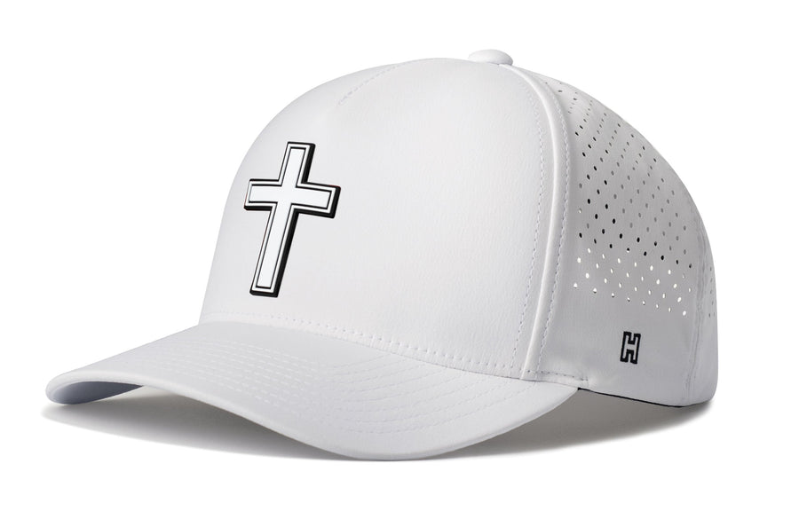 Cross Performance 5-Panel Hat  |  White Christian Flexfit Snapback