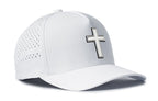 Cross Performance 5-Panel Hat  |  White PVC Christian Flexfit® Snapback