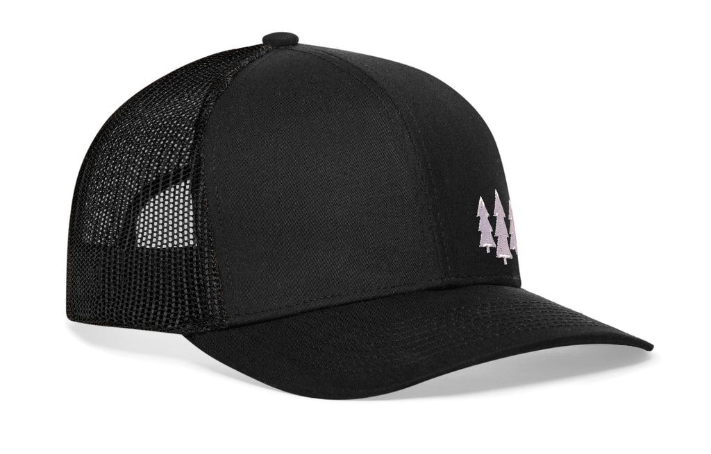 Three Pine Trees Trucker Hat  |  Outdoors Snapback