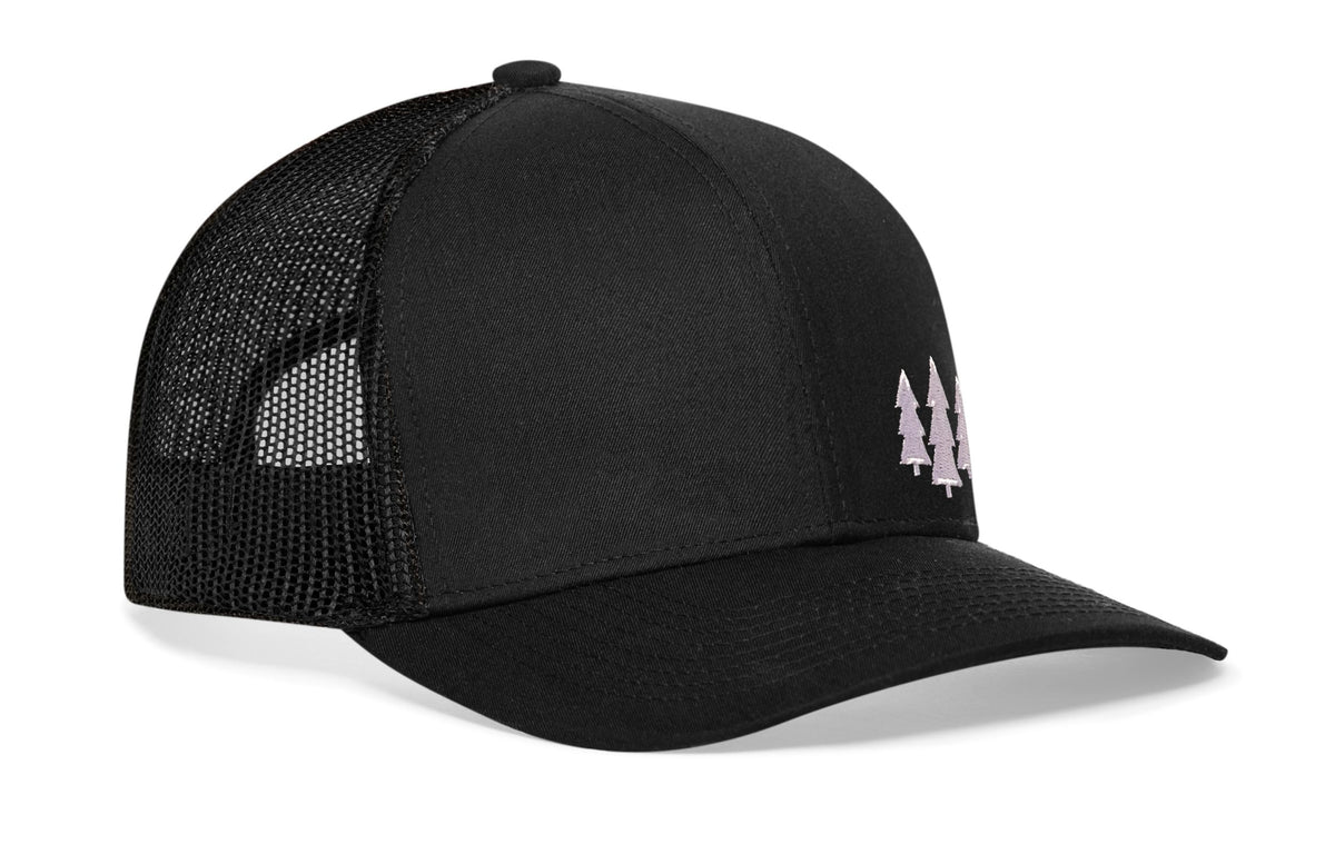 Three Pine Trees Trucker Hat  |  Outdoors Snapback