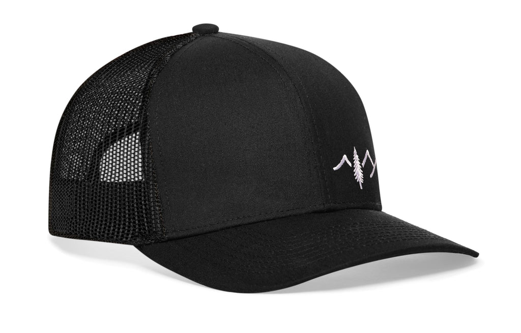 Pine Tree with Mountains Trucker Hat  |  Outdoors Snapback