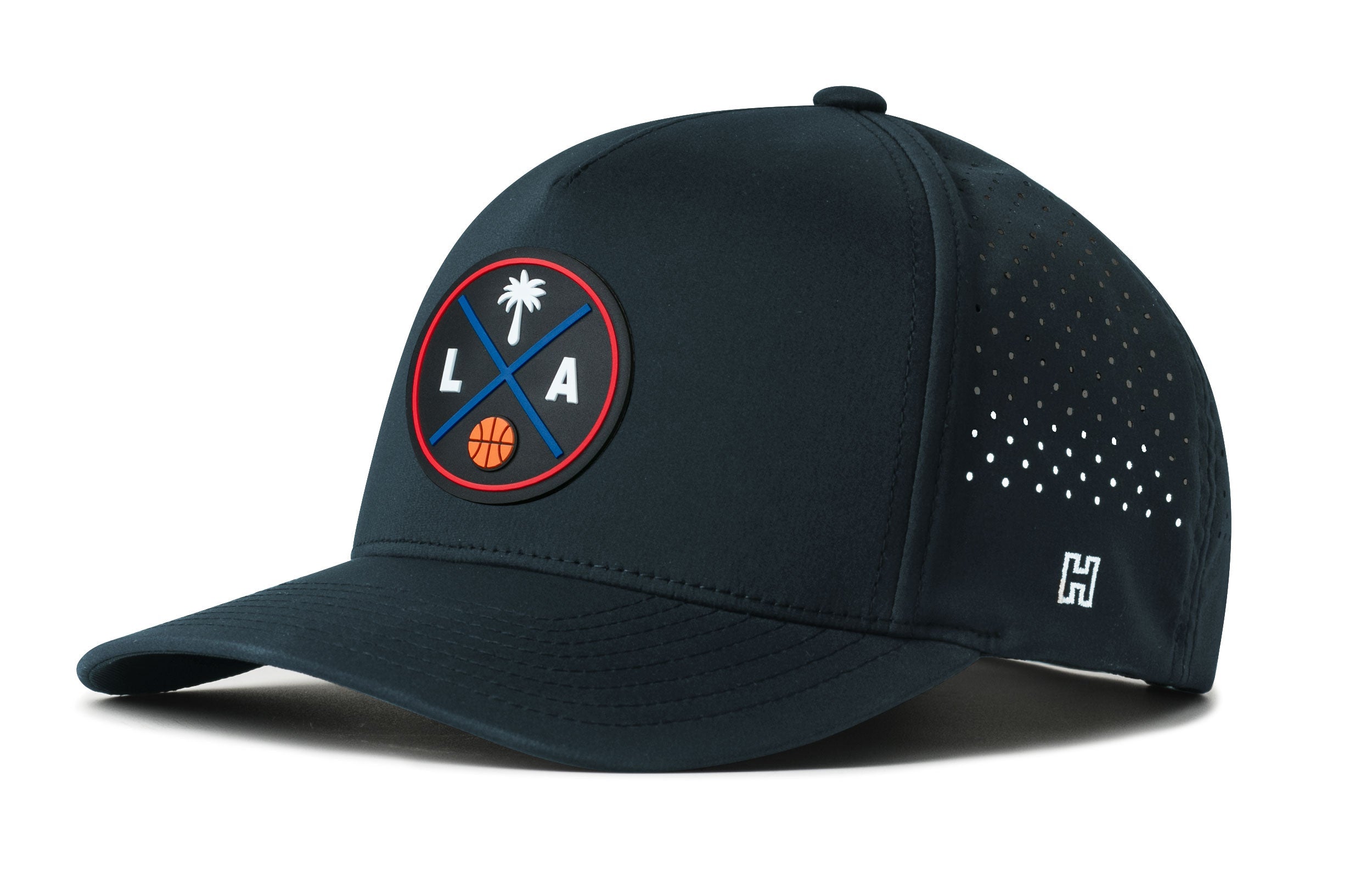 Los Angeles Basketball Performance 5-Panel Hat  |  Red & Blue LA X Flexfit Snapback