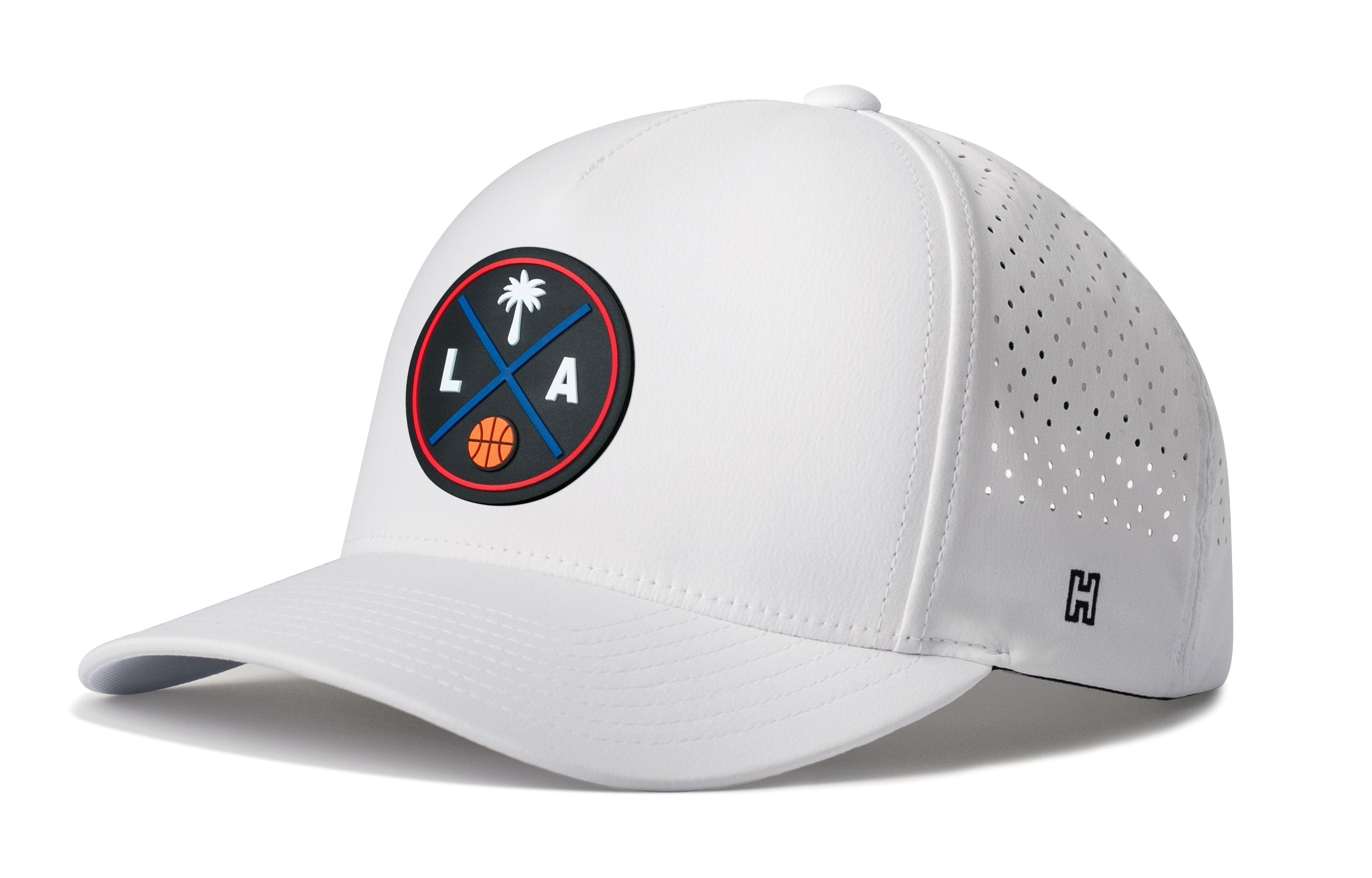 Los Angeles Basketball Performance 5-Panel Hat  |  Red & Blue LA X Flexfit Snapback