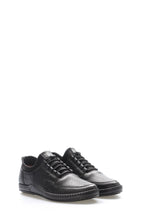 Black Perforated-Toe Leather Sneakers for Men | Wessi