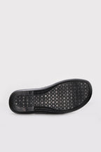 Brown Reptile-Textured Leather Double-Band Slides for Men | Wessi