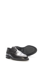 Black Leather Plain-Toe Lace-Up Dress Shoes for Men | Wessi