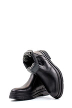 Men's Black Leather Chelsea Boots with Rugged Sole - Wessi