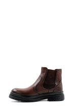 Men's Brown Leather Chelsea Boots Elastic Side Panels with Fur Lining - Wessi