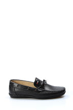 Men's Black Leather Loafers with Stylish Embellishments - Wessi