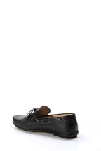 Men's Black Leather Loafers with Stylish Embellishments - Wessi