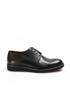 Men's Black Leather Derby Shoes with Sleek Design - Wessi