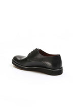 Men's Black Leather Derby Shoes with Sleek Design - Wessi