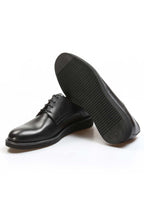 Men's Black Leather Derby Shoes with Sleek Design - Wessi