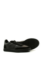 Men's Black Leather Casual Sneakers with Suede Accents - Wessi