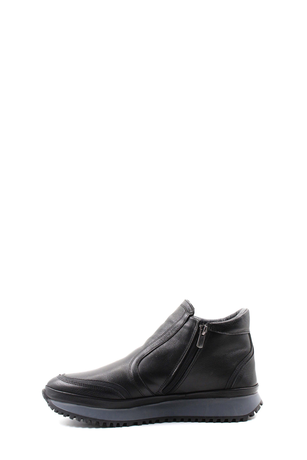 Black Leather Slip-On Ankle Boots Wessi