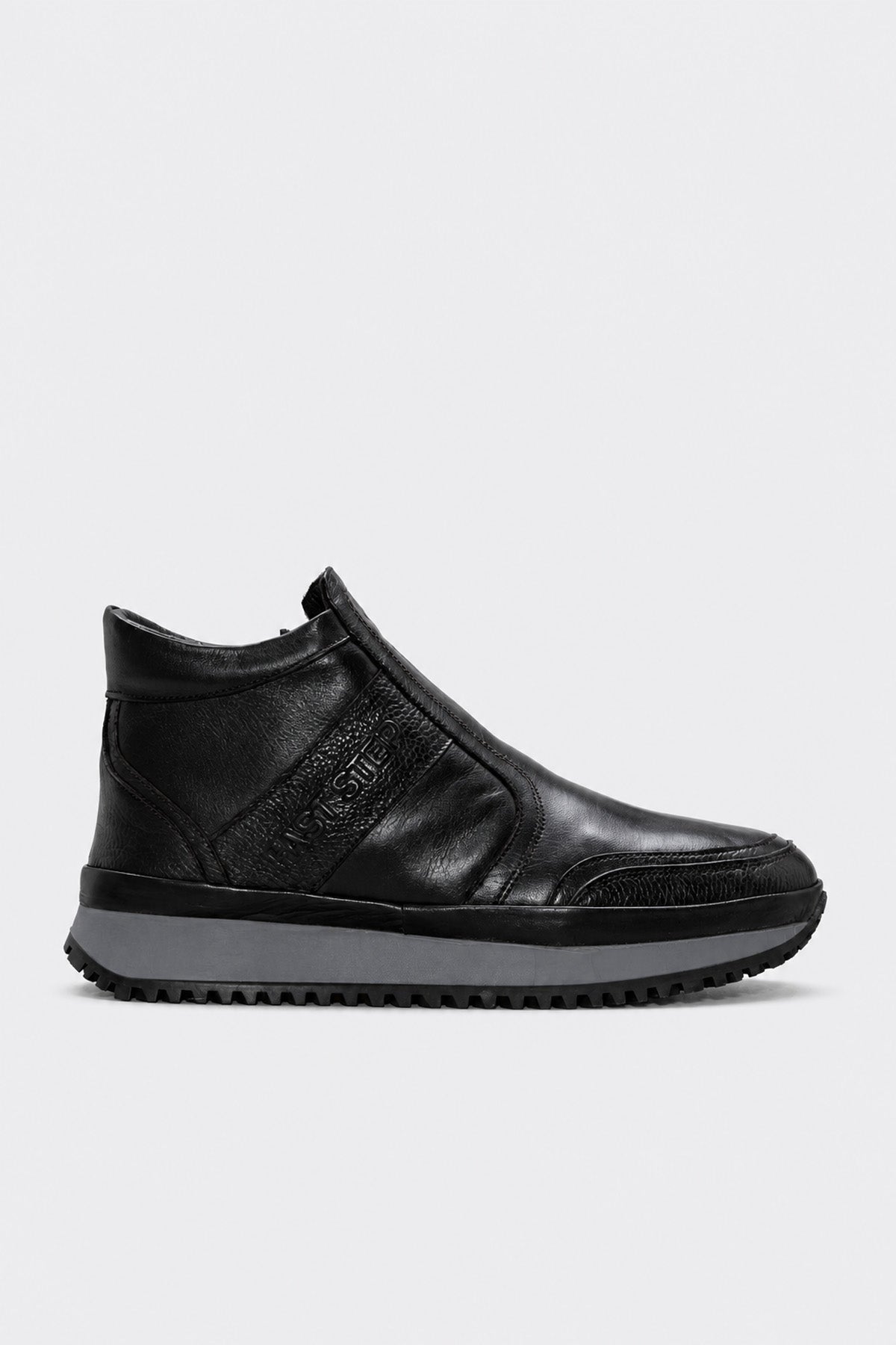 Brown Fur-Lined Leather High-Top Sneakers for Men | Wessi