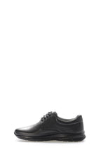 Black Leather Raised-Sole Casual Sneakers for Men | Wessi