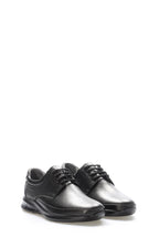 Black Leather Raised-Sole Casual Sneakers for Men | Wessi