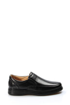 Men's Black Orthopedic Leather Loafers - Wessi