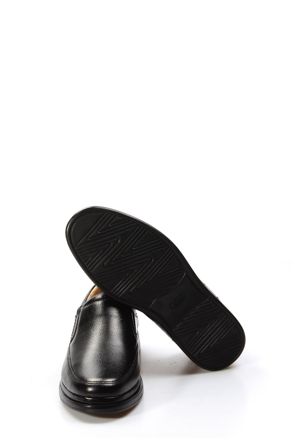 Men's Black Orthopedic Leather Loafers - Wessi