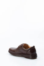 Men's Brown Orthopedic Leather Casual Lace-Up Comfort Shoes - Wessi