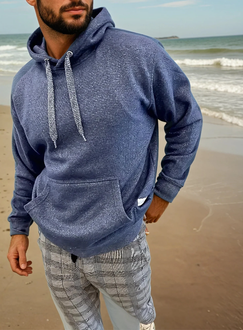 Half Moon Hoodie (Heather Navy)