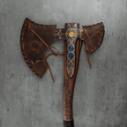 Hand-forged Leviathan axe with leather wrap "Ragnarok Kratos axe"