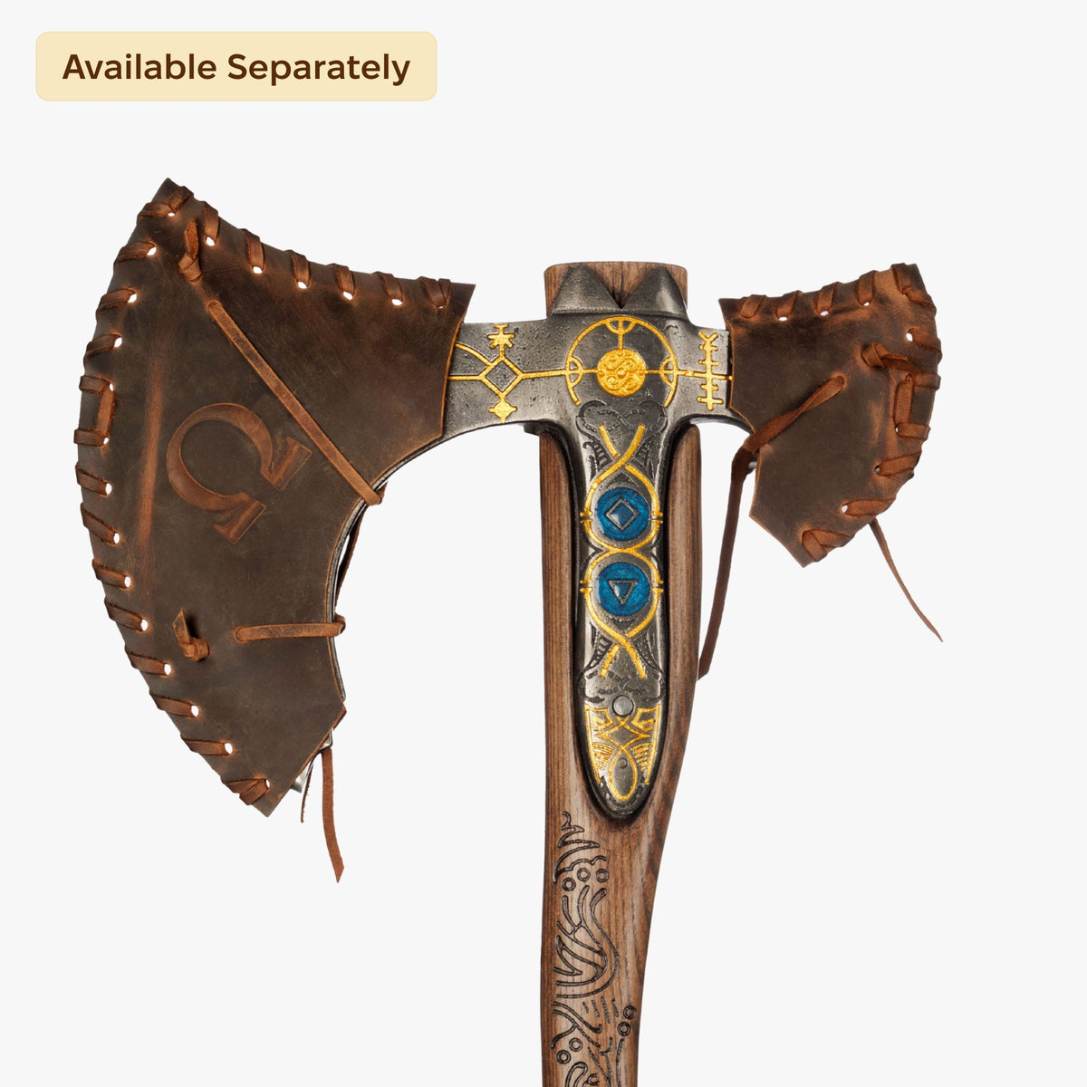 Hand-forged Leviathan axe with leather wrap "Ragnarok Kratos axe"