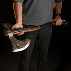 Hand-forged Leviathan axe with leather wrap "Ragnarok Kratos axe"