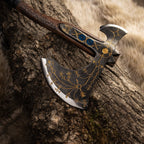 Hand-forged Leviathan axe with leather wrap "Ragnarok Kratos axe"