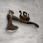 Hand-forged Leviathan axe with leather wrap "Ragnarok Kratos axe"