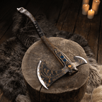 Hand-forged Leviathan axe with leather wrap "Ragnarok Kratos axe"
