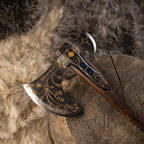 Hand-forged Leviathan axe with leather wrap "Ragnarok Kratos axe"