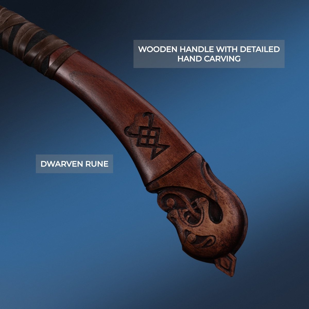 Hand-forged Leviathan axe with leather wrap